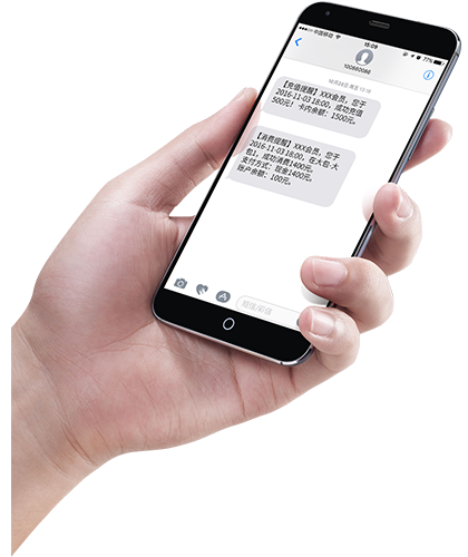 会员充值,消费短信提醒演示图